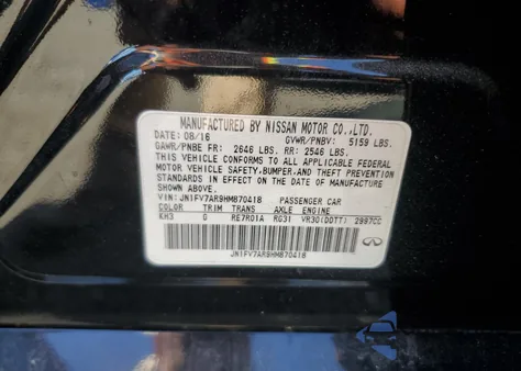 2017 Infiniti Q50 Red Sport 400 z USA, uszkodzony, nr VIN JN1FV7AR9HM870418